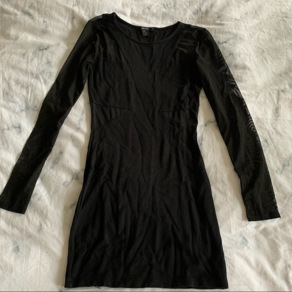 Black Dress with  Mesh Details